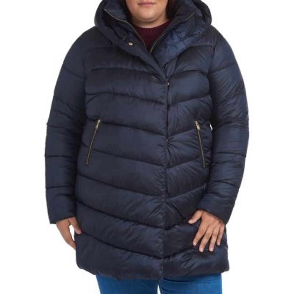 Barbour‎ Coat Orchy Hooded Quilted Navy Winter Puffer Coat Women’s Plus Size 1X